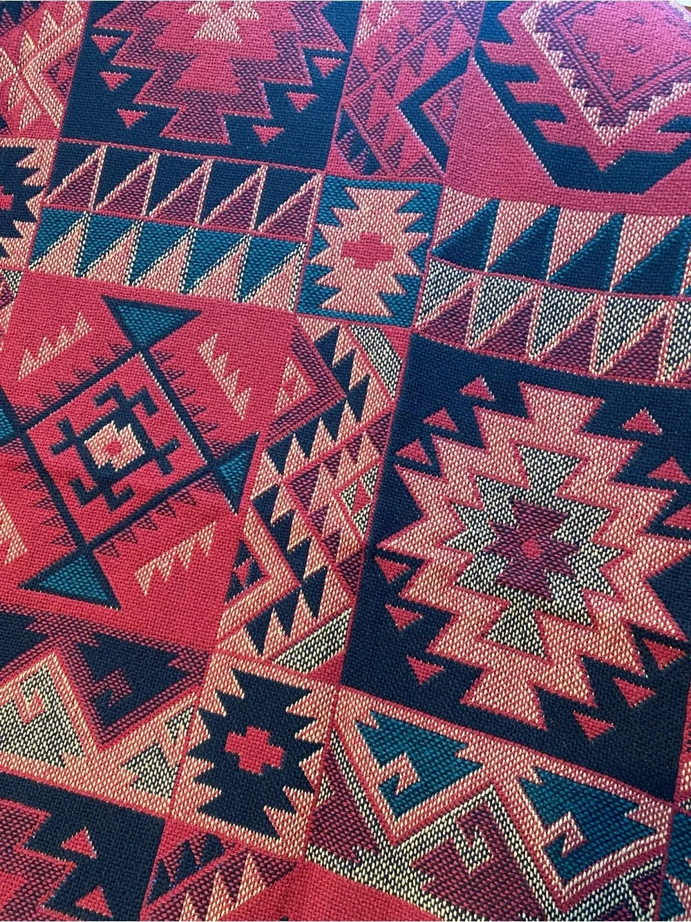 Vintage Goodwin Weavers Throw Blanket Tapestry Aztec Southwest 48”x68”